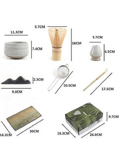 MIXDE 7 Piece Matcha Set, Luxurious Tea Set with Ceramic Bowl, Tea Mat, Traditional Scoop, Prong Bamboo Matcha Whisk and Holder  - Image 2