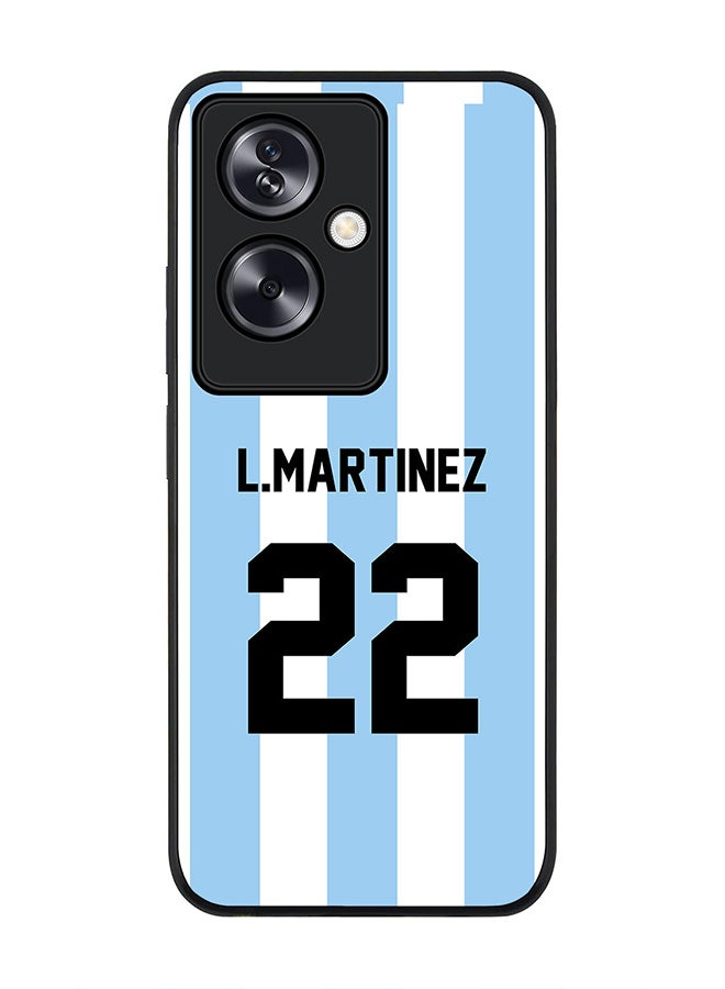 Stylizedd Rugged Black Edge Case for OnePlus Nord N30 SE, Slim fit Flexible Case Cover - Football Team - Argentina, Player Name - L.Martinez - Image 1