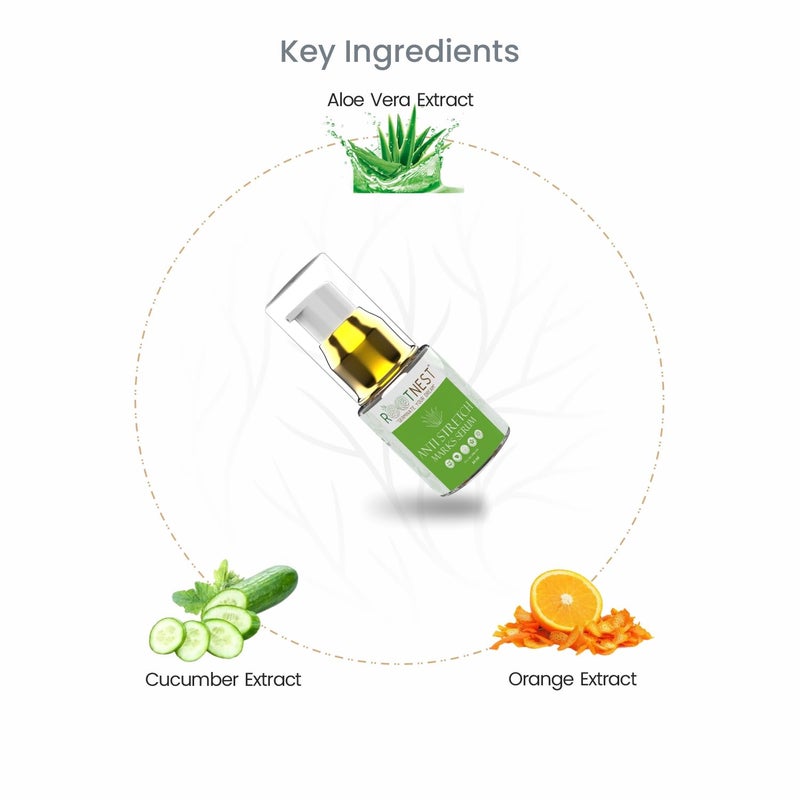 Rootnest Skin care kit with Mango Under Eye Serum for face 20ml Green Tea Anti Ageing Serum for face 20ml Anti Stretch Marks Serum 20ml - Image 5