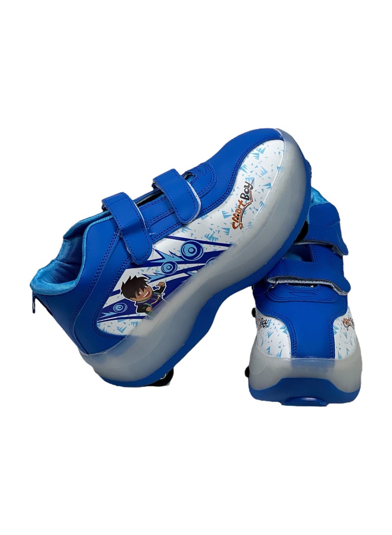 البدر زلاجة أطفال بأربع عجلات، أحذية تزلج للأطفال، حذاء بعجلات قابلة للطي، مناسب للمشي والتدريب للمبتدئين، حذاء كفرات للاطفال, سنيكر تزلج متعدد المقاسات - Image 1