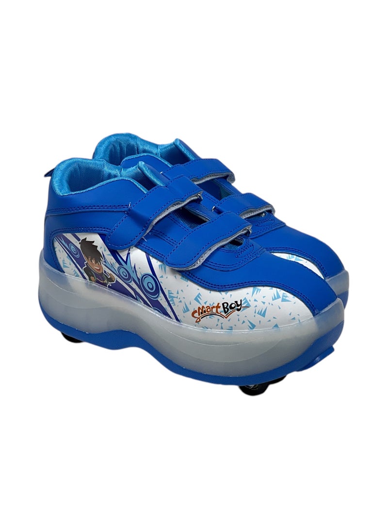 البدر زلاجة أطفال بأربع عجلات، أحذية تزلج للأطفال، حذاء بعجلات قابلة للطي، مناسب للمشي والتدريب للمبتدئين، حذاء كفرات للاطفال, سنيكر تزلج متعدد المقاسات - Image 3