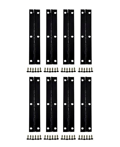 QCAA Solid Brass 180 Degree Narrow Butt Hinge 4 x34 with Stainless Steel Screws Matte Black 8 Pack Made in Taiwan - Image 1