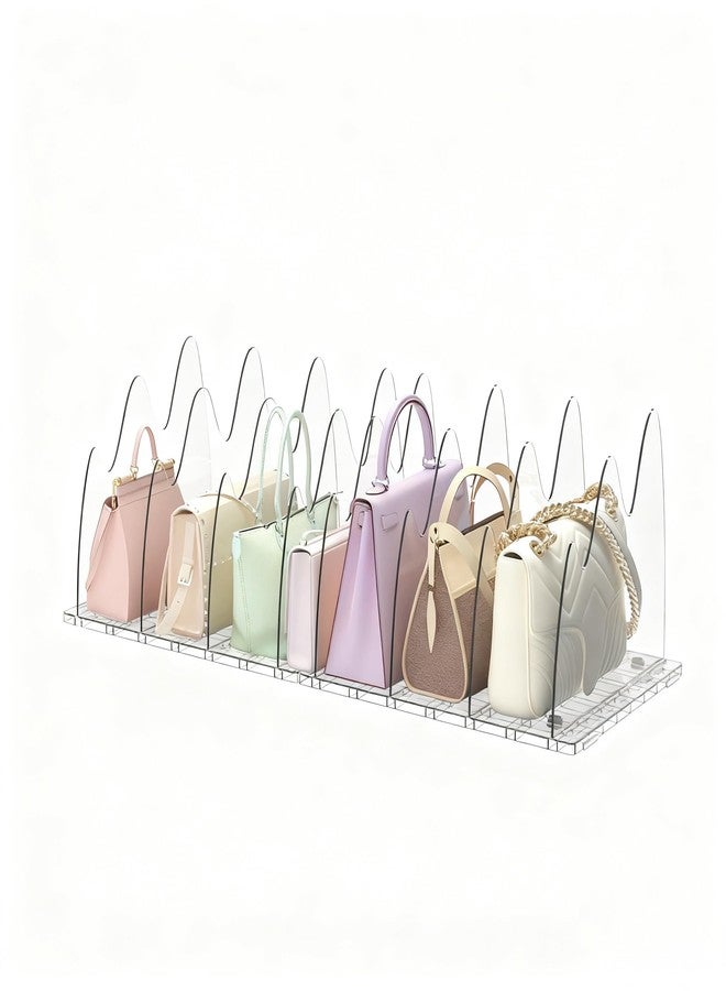 ANTOWIN Adjustable Shelf Divider for Closet, Purse Organizers for Closet, Clear Handbag Separators, Storage Organizer for Wooden Shelving, Bookshelf Dividers - Image 1