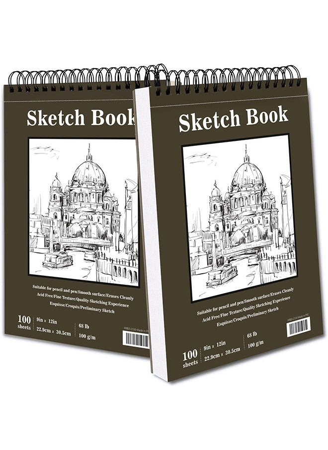 Garlo Sketch Book, Top Spiral Bound Sketch Pad, 1 Pack 100-Sheets (68lb/100gsm), Acid Free Art Sketchbook Artistic Drawing Painting Writing Paper for Kids Adults Beginners Artists  - Image 5