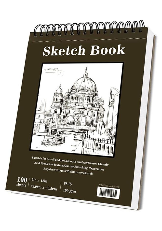 جارلو رسم كتاب ، أعلى دوامة ملزمة رسم المجلس ، 1 حزمة من 100 قطعة ( 68lb / 100gsm ) ، حمض الحرة الفن رسم كتاب للأطفال الفن الرسم والكتابة ورقة الكبار الفنان المبتدئ - Image 1