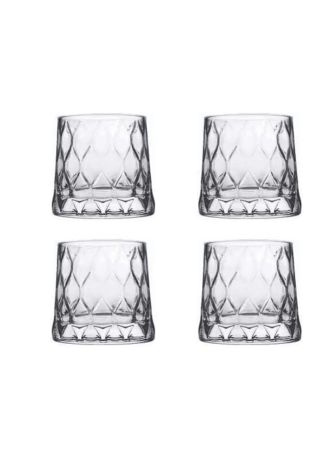 Pasabahce Old Fashion “Leafy” -300ml Set of 4 Cups-Turkey Made Clear - Image 1