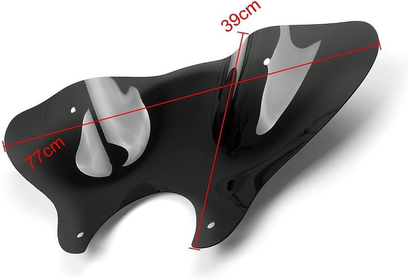 psler درع الرياح العالمي للدراجات النارية من psler مع مجموعة التركيب (أسود) - Image 3