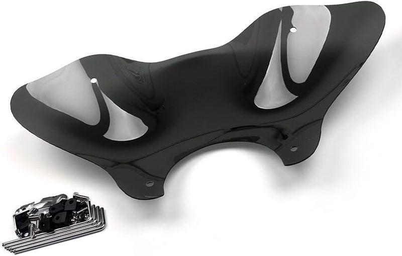 psler درع الرياح العالمي للدراجات النارية من psler مع مجموعة التركيب (أسود) - Image 2