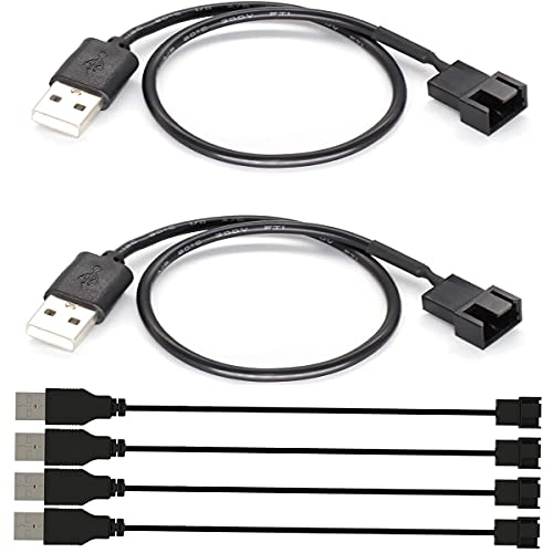 Gebildet 6pcs USB to 3Pin/4Pin PWM 5V USB Fan Power Adapter Cable, Fan Adapter Connector Cable (3Pin/4Pin USB Cable) - Image 1
