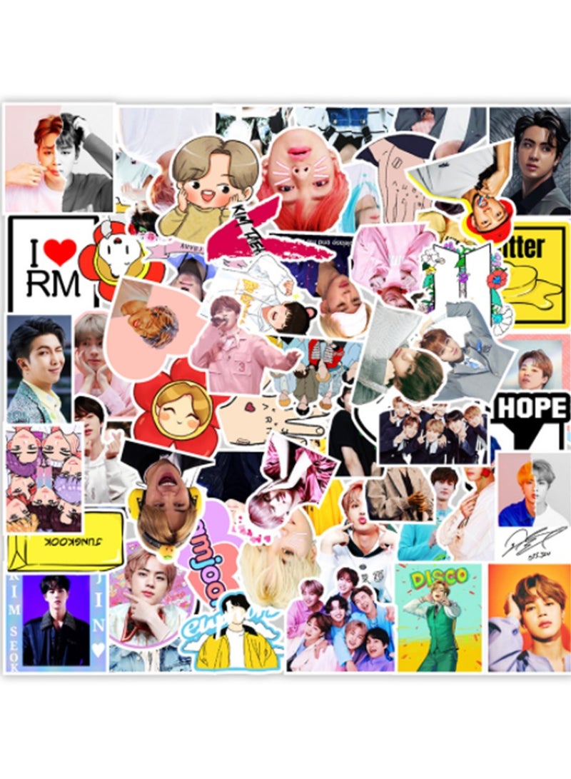 Loquat 100Pcs BTS Stickers Pack Kpop BT21 Bangtang Boys Waterproof Stickers Vinyl Decals - Image 1
