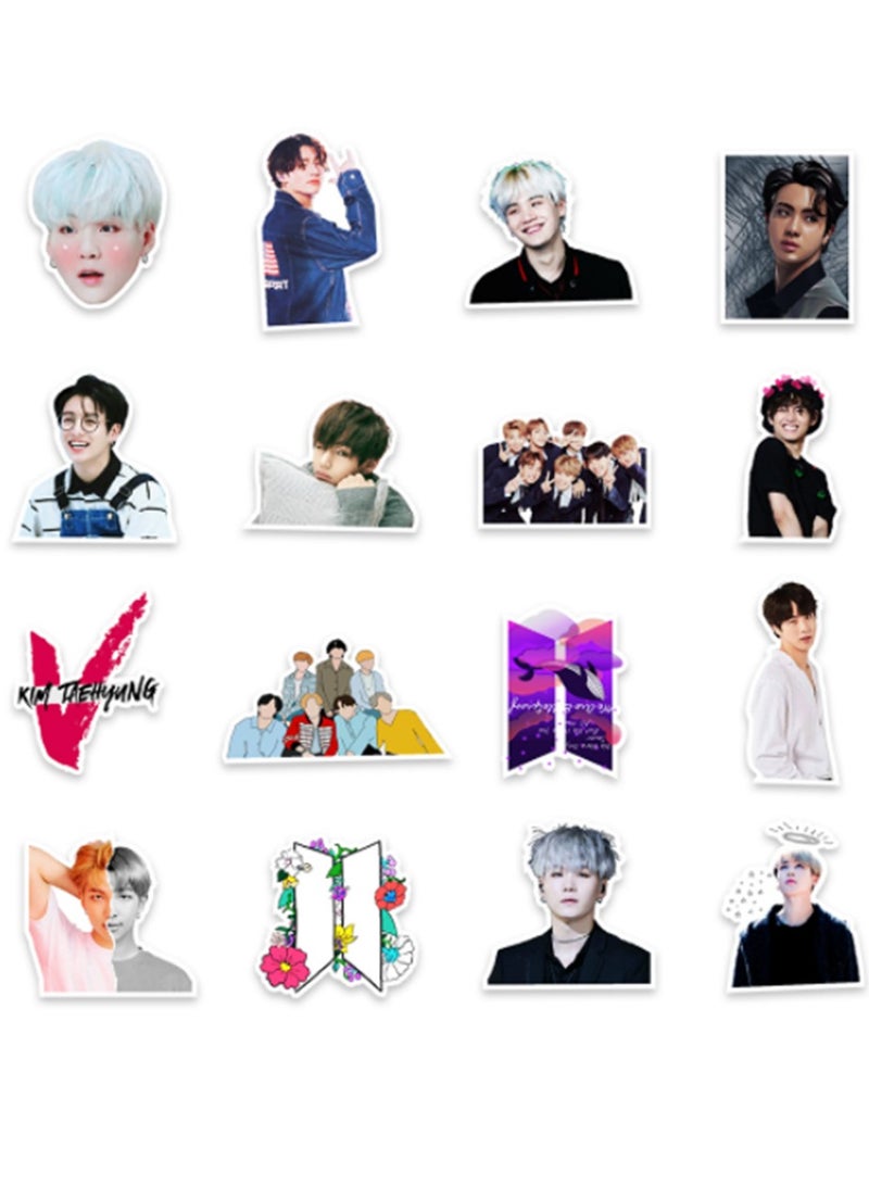 Loquat 100Pcs BTS Stickers Pack Kpop BT21 Bangtang Boys Waterproof Stickers Vinyl Decals - Image 4