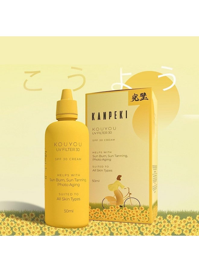 KANPEKI Kouyou Uvf Filter Sunscreen Spf 30 For Protection Against Sun Burn & Tanning Lightweight Broadspectrum Pa ++ With No White Cast Suitable For All Skin Type 50Ml - Image 2