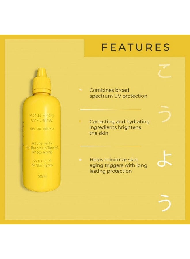 KANPEKI Kouyou Uvf Filter Sunscreen Spf 30 For Protection Against Sun Burn & Tanning Lightweight Broadspectrum Pa ++ With No White Cast Suitable For All Skin Type 50Ml - Image 3