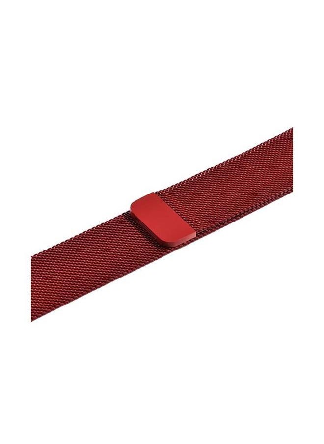 NIBEMINENT - Milanese Loop Stainless Steel Replacement Band for Apple Watch Series 7 41mm Red - Image 1