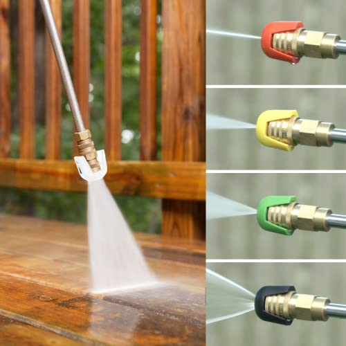 KIBBEH 5 Pack Quick Connect Pressure Washer Nozzle Tips,Quick Connect Spray Tip Set(0°, 15°, 25°, 40°, Soap),Compatible with Sun Joe SPX 3000 Series & Universal Pressure Washers - Image 2