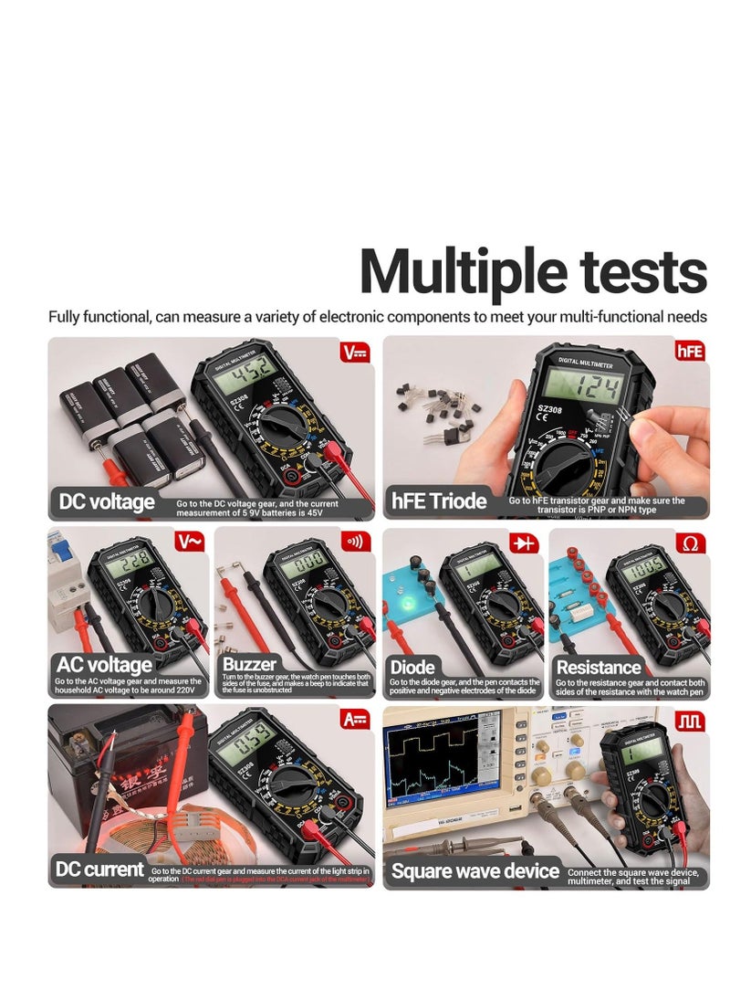 Generic - Multimeter For Resistance Test, 1999 Counts Tester Indication, for Televisions, Refrigerators, Air Conditioners Electronic Device, Various Parameters Like Current, Resistance(Red) - Image 1