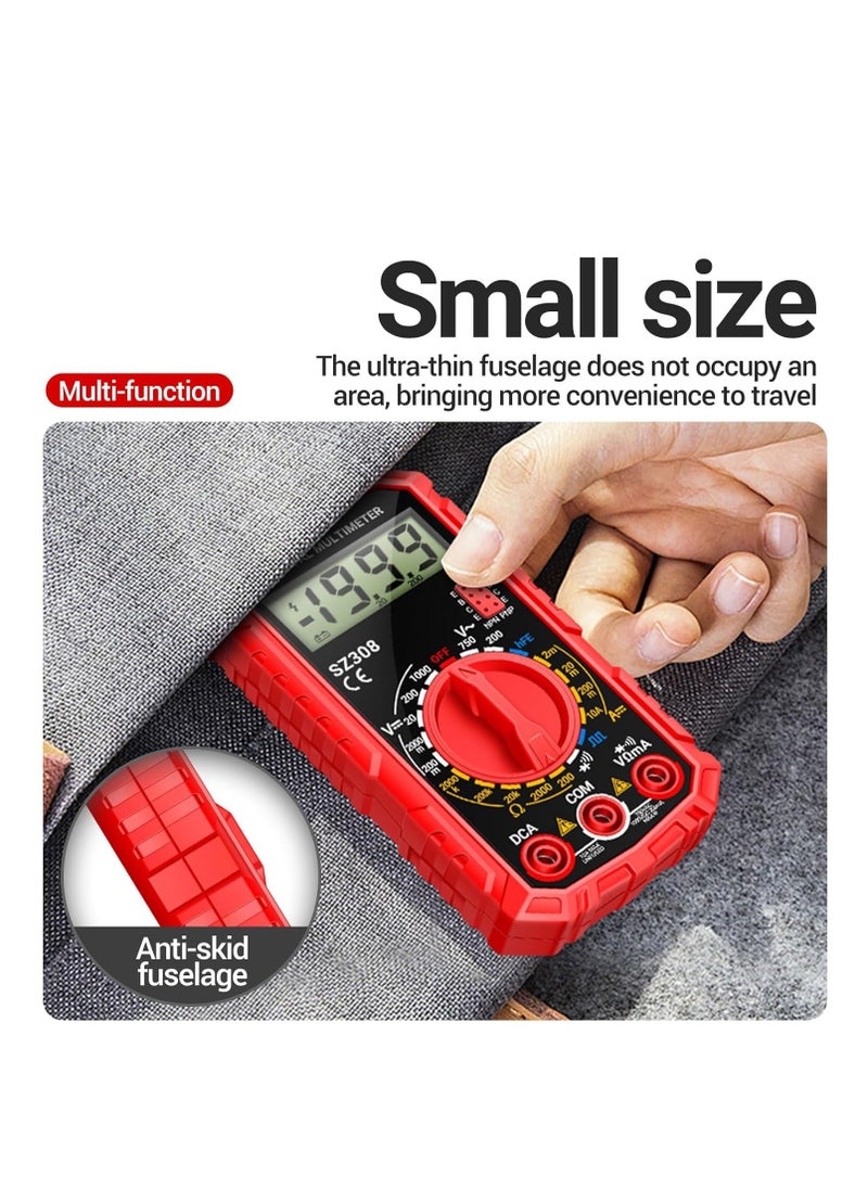 Generic - Multimeter For Resistance Test, 1999 Counts Tester Indication, for Televisions, Refrigerators, Air Conditioners Electronic Device, Various Parameters Like Current, Resistance(Red) - Image 1