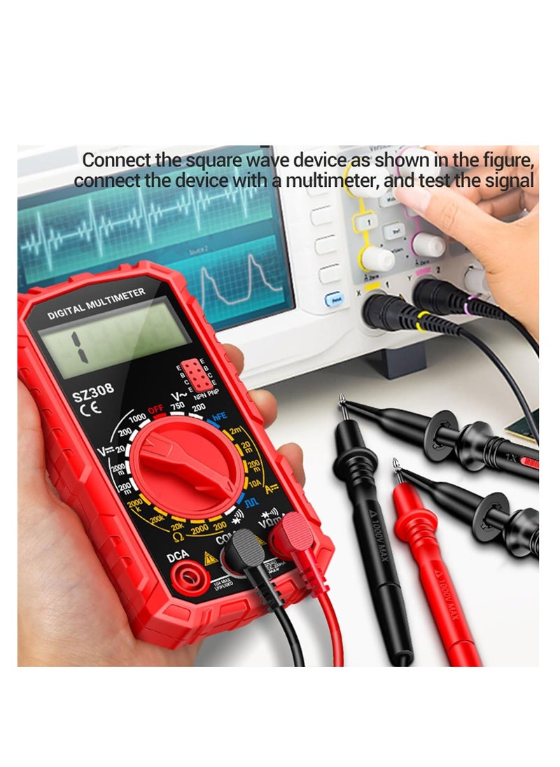 Generic - Multimeter For Resistance Test, 1999 Counts Tester Indication, for Televisions, Refrigerators, Air Conditioners Electronic Device, Various Parameters Like Current, Resistance(Red) - Image 1
