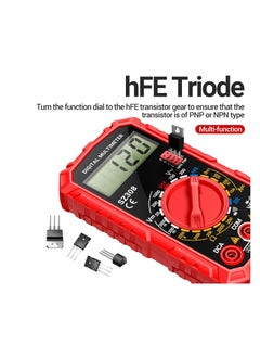 Generic Multimeter For Resistance Test, 1999 Counts Tester Indication, for Televisions, Refrigerators, Air Conditioners Electronic Device, Various Parameters Like Current, Resistance(Red)  - Image 2