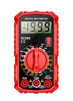 Generic Multimeter For Resistance Test, 1999 Counts Tester Indication, for Televisions, Refrigerators, Air Conditioners Electronic Device, Various Parameters Like Current, Resistance(Red)  - Image 1