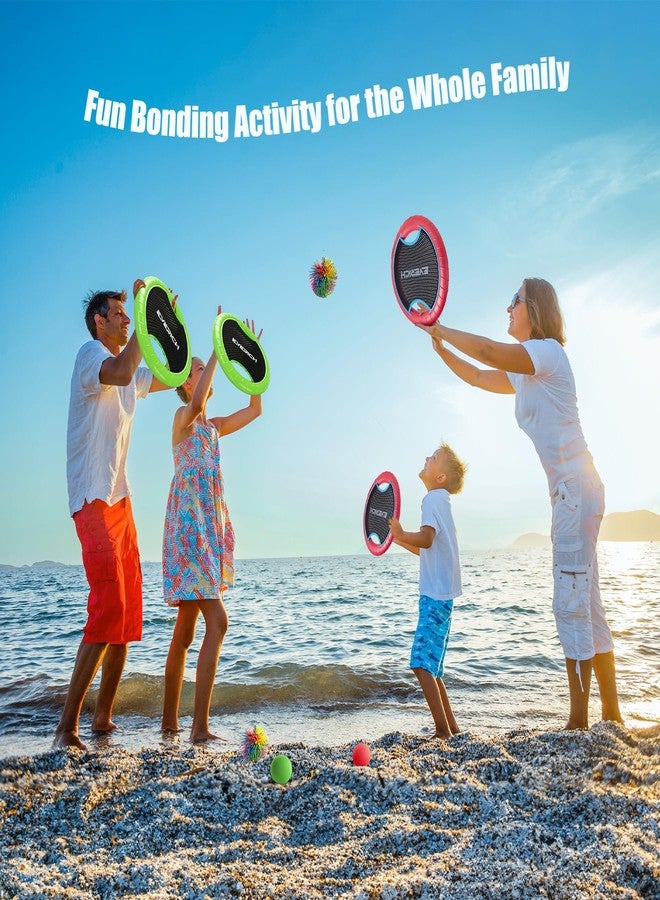 EVERICH TOY Bouncy Paddle Ball Game for Kids with 2 EVA Foam Trampoline Paddles and 4 Balls, Stringy Ball Toss and Catch Set for Indoor Outdoor Beach Pool Backyard Play, Flying Disc Gift for Boys & Girls - Image 5