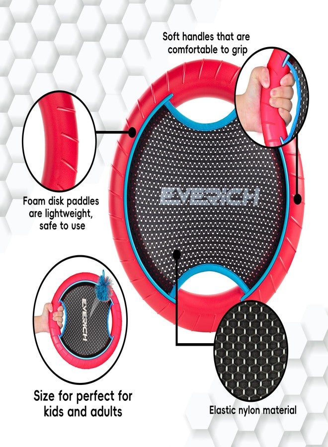 EVERICH TOY Bouncy Paddle Ball Game for Kids with 2 EVA Foam Trampoline Paddles and 4 Balls, Stringy Ball Toss and Catch Set for Indoor Outdoor Beach Pool Backyard Play, Flying Disc Gift for Boys & Girls - Image 2