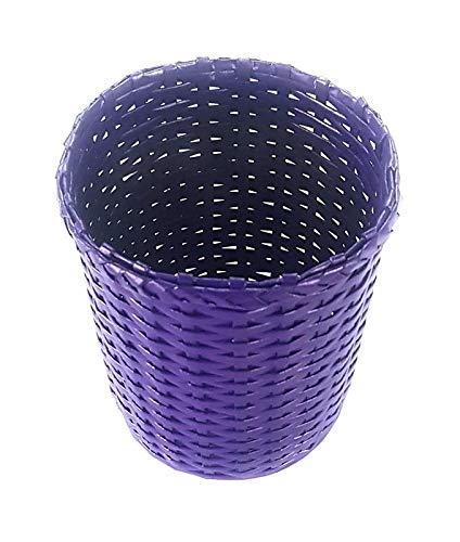 Sonas Creation Paperus Mauve Opentop Dustbin Waste Basket Indoor Planter Paper Bin Storage Basket Trash Can Small Size 5 Liter 8 inch Tall Eco Friendly Handmade of Paper Ropes - Image 1