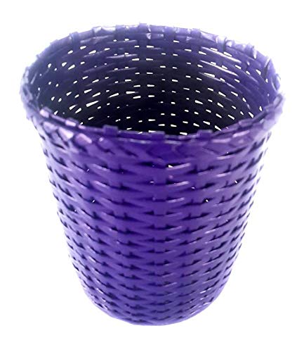 Sonas Creation Paperus Mauve Opentop Dustbin Waste Basket Indoor Planter Paper Bin Storage Basket Trash Can Small Size 5 Liter 8 inch Tall Eco Friendly Handmade of Paper Ropes - Image 3