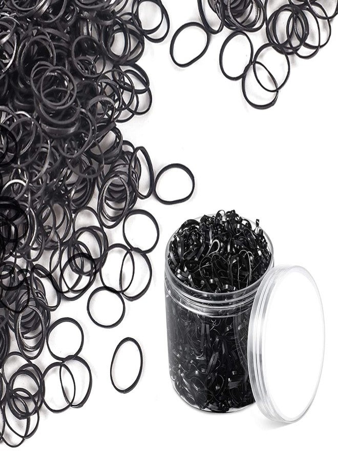 Smart Villa Traders Hair Rubber Band Smooth & Soft Every Day Wear Thin Elastics Stretchy Hair Tie - Small, For Women/Girls (Set Of 25, Black) - Image 2