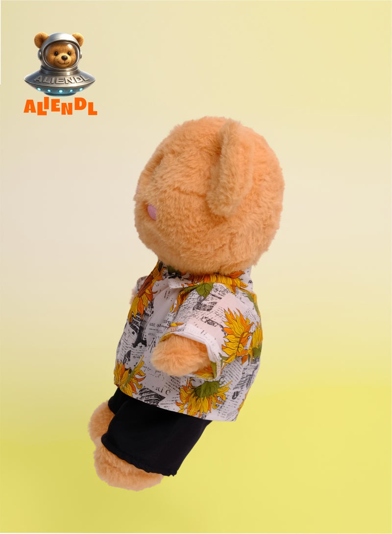 ALIENDL Happy Bear – Plush Bear Stuffed Animal Toy for Baby Kids, Soft Cute Bear Outfit Doll Gift Set with Removable Clothes & Pouch, Perfect Gift for Kids, Girls, Friends & Couples - Image 3