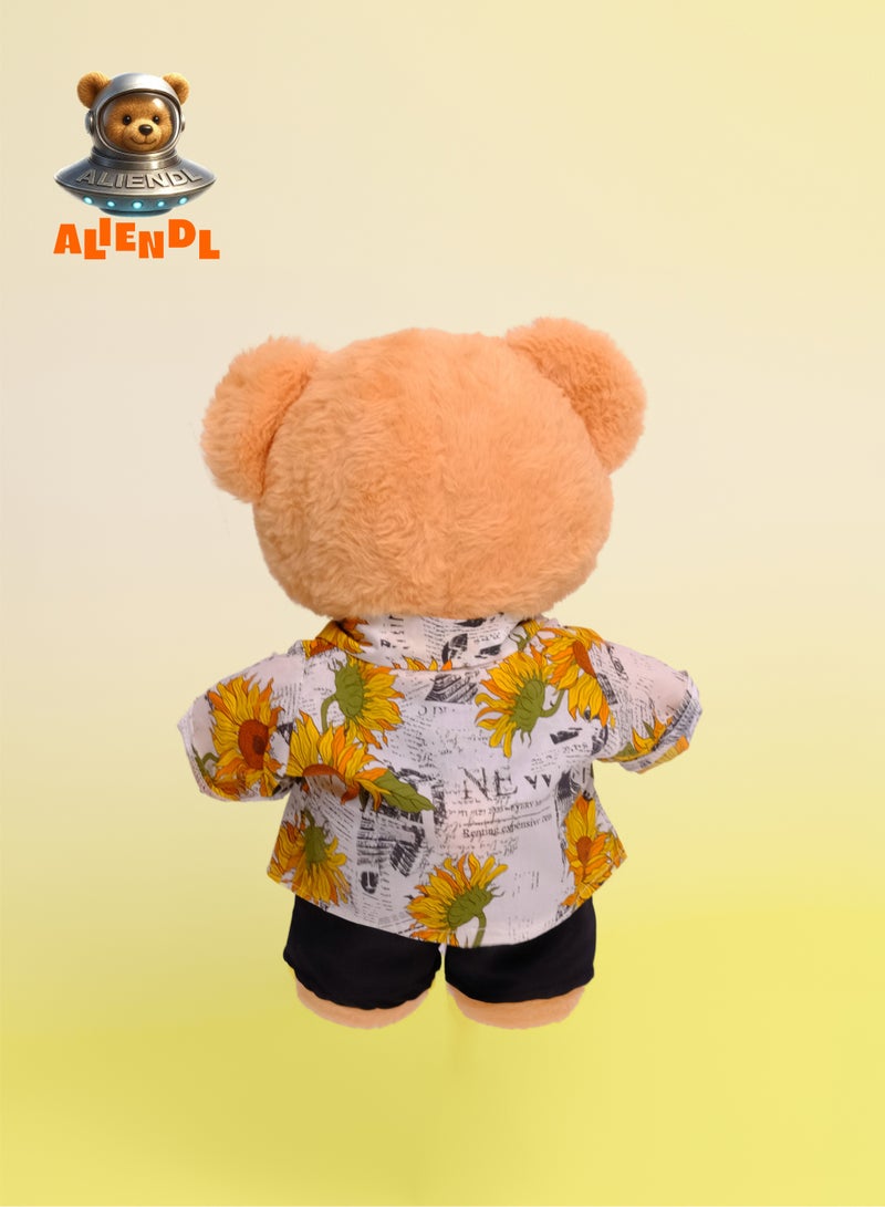 ALIENDL Happy Bear – Plush Bear Stuffed Animal Toy for Baby Kids, Soft Cute Bear Outfit Doll Gift Set with Removable Clothes & Pouch, Perfect Gift for Kids, Girls, Friends & Couples - Image 4