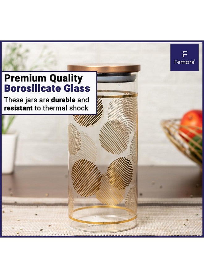 Femora Femora Borosilicate Round Glass Jars for Kitchen| Kitchen Storage Jars| Stainless Steel Airtight Lids | 1 Year Warranty| Airtight| Jars for Snacks, Fry Food, Masala, Spice, Cookies| 750ml | Set of 2 - Image 5