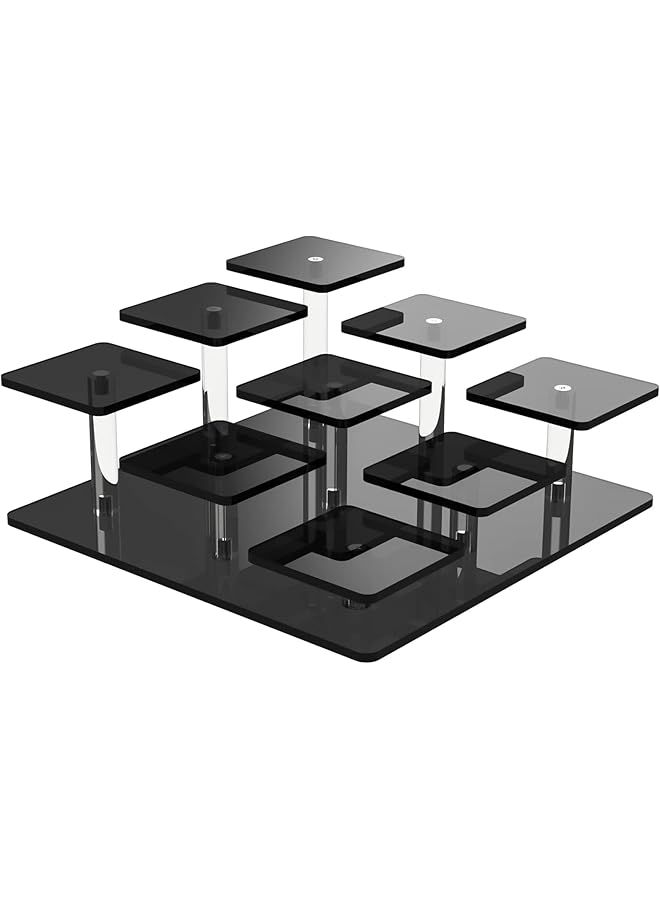 The Bros Acrylic Display Stand, 9-Tier Display Risers, for Funko POP Figures Perfume Organizers Display Stand, for Cupcake Dessert Collectibles Jewelry, for Decoration and Organizer - Image 1