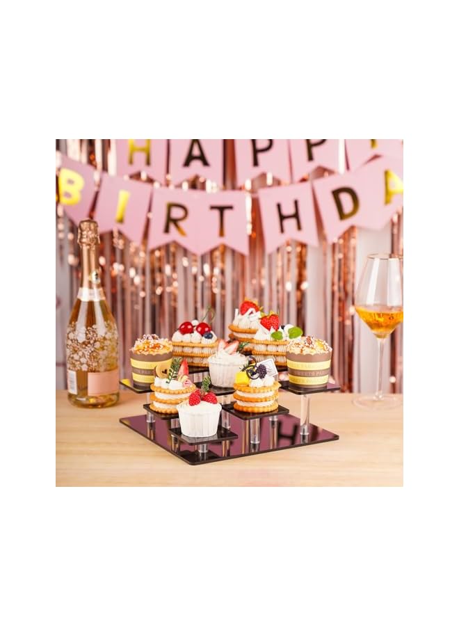 The Bros Acrylic Display Stand, 9-Tier Display Risers, for Funko POP Figures Perfume Organizers Display Stand, for Cupcake Dessert Collectibles Jewelry, for Decoration and Organizer - Image 5