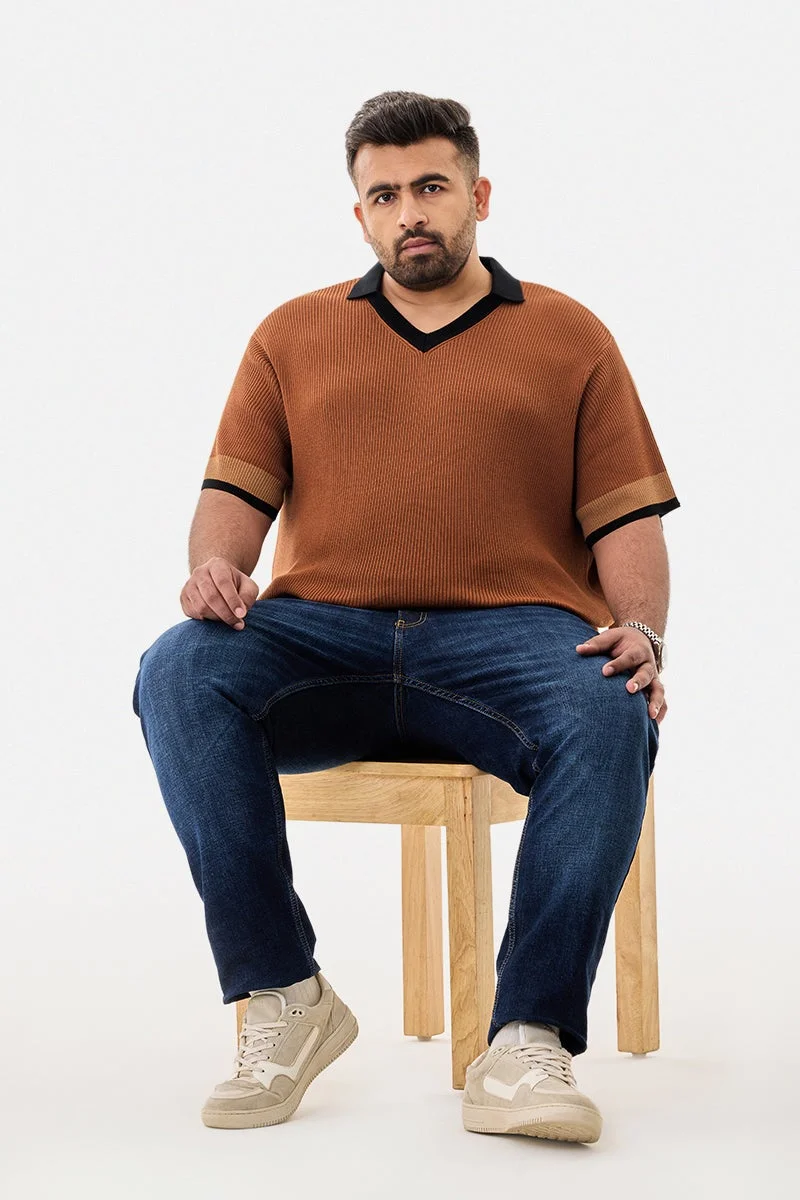 SNITCH 100% Cotton Knitted Plus Size T-Shirt