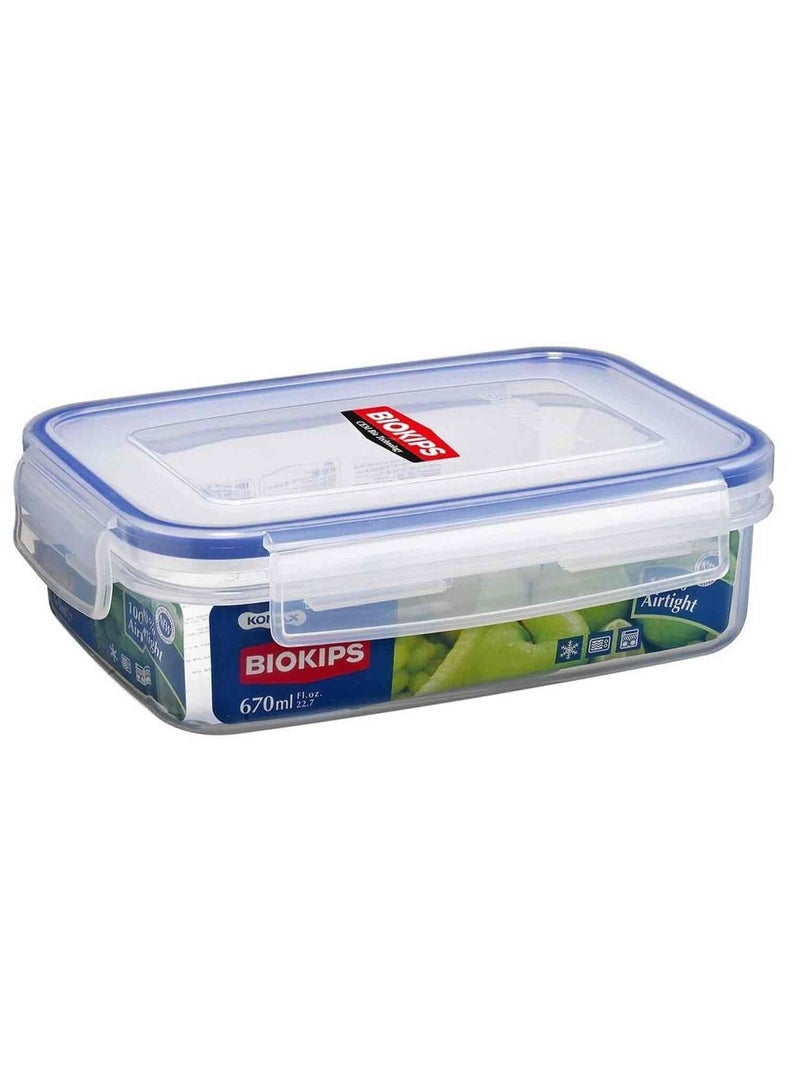 Biokips Rectangular Food Container Clear 670 ML