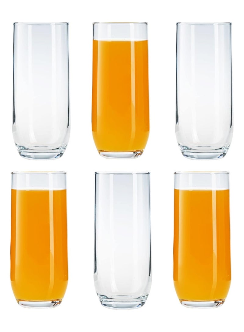LAV 6 Pieces Sude Long Drink Tumbler Set 315 Ml - Clear - Image 3