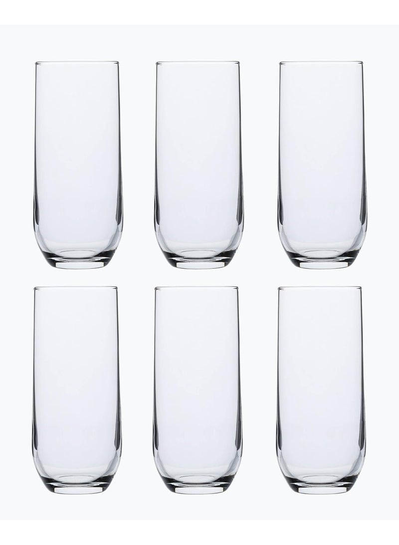 LAV 6 Pieces Sude Long Drink Tumbler Set 315 Ml - Clear - Image 2