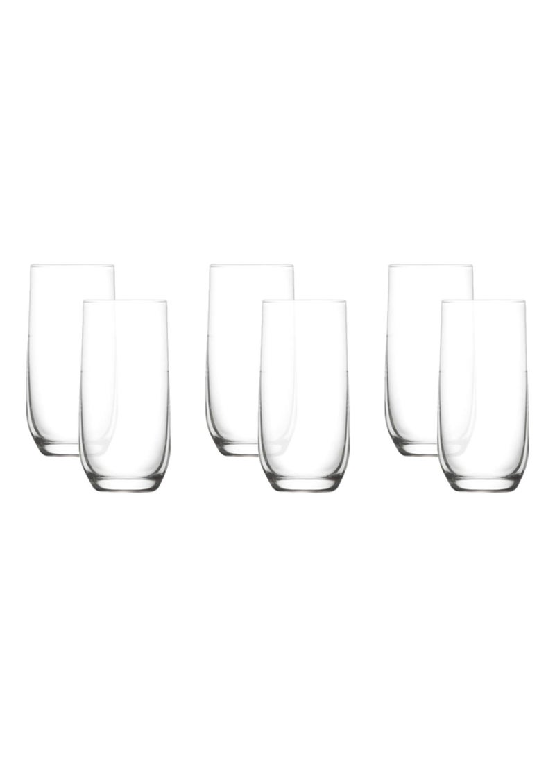 LAV 6 Pieces Sude Long Drink Tumbler Set 315 Ml - Clear - Image 5