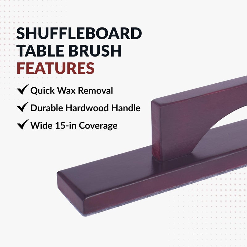 Hathaway Shuffleboard Table Brush â€“ Hardwood Handle with Soft Felt Base â€“ Quick and Easy Excess Wax Removal Tool â€“ Essential Shuffleboard Accessories for Playfield Maintenance â€“ Dark Cherry Finish - Image 4