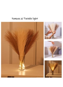KASTWAVE Pampas Artificial, Pampas Grass Decor Tall, Faux Pompous Grass Branches Small 17",6 Pcs Dried Pompus for Vase Filler Large Pompas Floral,Fake Artificial Plant Decor  - Image 4
