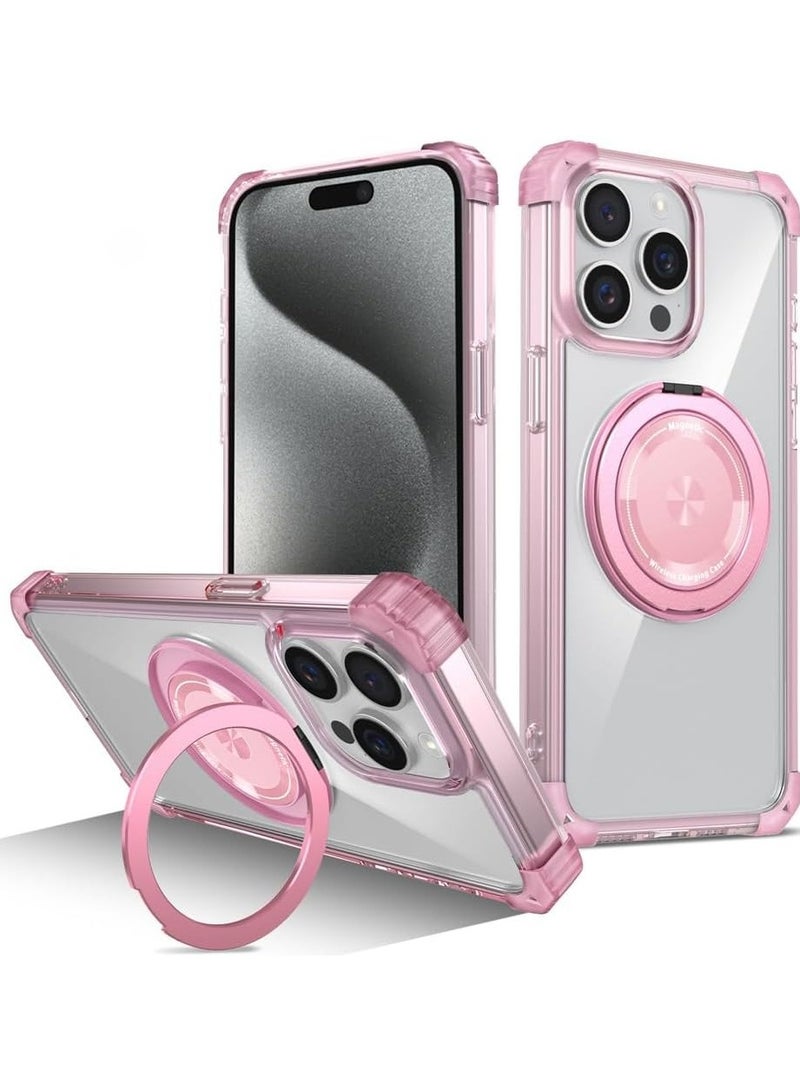 general Clear Case for iPhone 16 Pro Max (2024),Magnetic Phone Case with 360° Rotating Ring Bracket,Compatible with Car Mount & Wireless Charging,Anti-fall Shockproof Protective Cover - Image 1