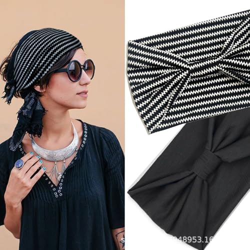 K-Elewon 3 Pack Women Wide Elastic Head Wrap Headband Sports yoga Hair Band (3 Pack(A05)) - Image 4