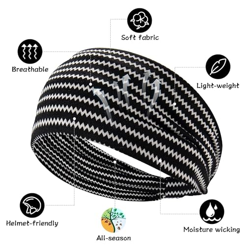 K-Elewon 3 Pack Women Wide Elastic Head Wrap Headband Sports yoga Hair Band (3 Pack(A05)) - Image 2