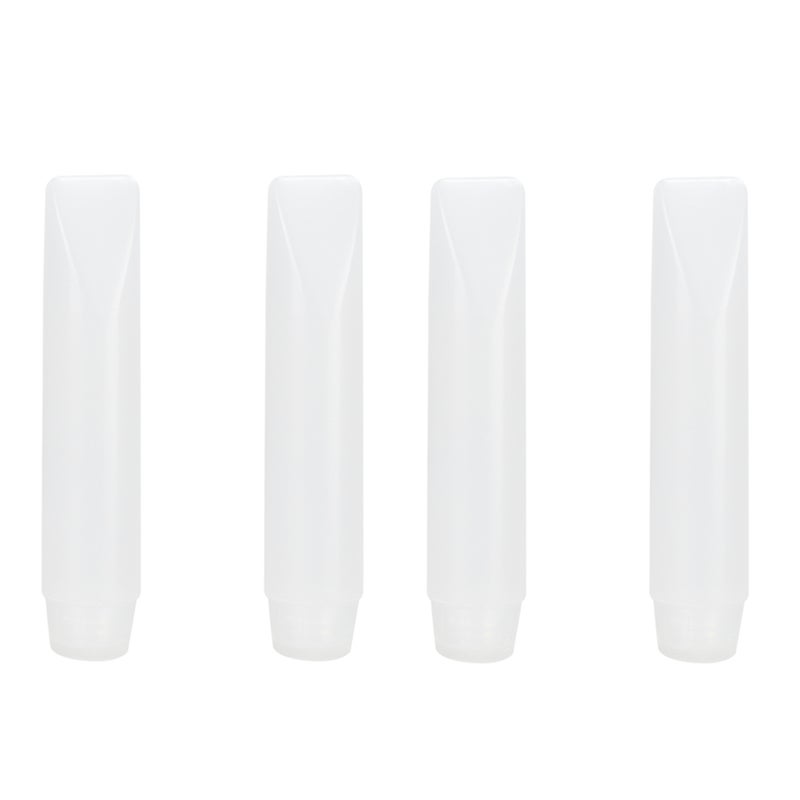 4PCS 50ML Empty White Plastic Portable Squeeze Bottles Refillable Cosmetics Soft Tube Container Storage with Flip Cap for Facial Cleaner Shampoo Shower Gel Lotion Hand Cream - Image 1