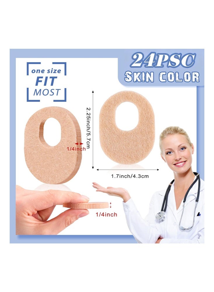 JUE FISH 24 Pcs Callus Pads Soft Felt Callus Oval Shape Corn Pads for Bottom of Foot Adhesive Foot Corn Cushion for Men and Women Feet Toes Heel Pain Relief (Nude) - Image 2