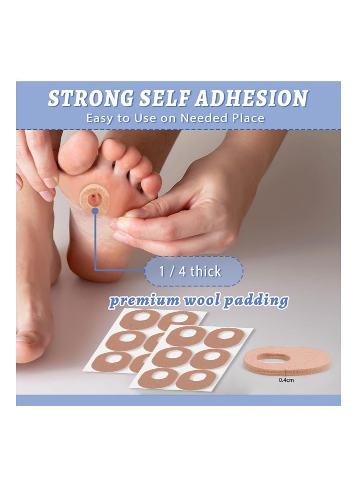JUE FISH 24 Pcs Callus Pads Soft Felt Callus Oval Shape Corn Pads for Bottom of Foot Adhesive Foot Corn Cushion for Men and Women Feet Toes Heel Pain Relief (Nude) - Image 3
