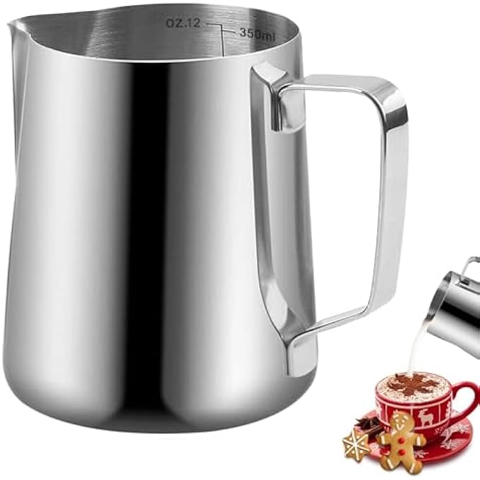 Neostyle Milk Frothing Pitchers350Ml Stainless Steel Milk Frother CupBarista Milk Steaming Jug Cup For Making Coffee Cappuccino Latte Art - Image 1