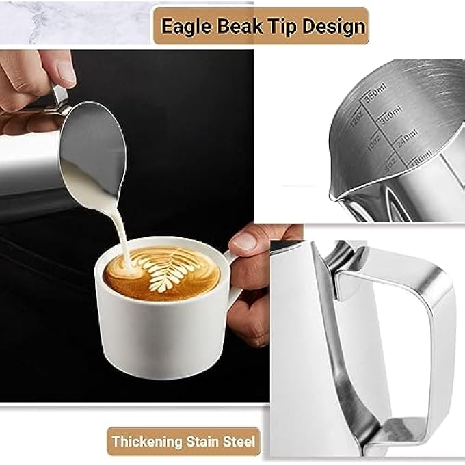 Neostyle Milk Frothing Pitchers350Ml Stainless Steel Milk Frother CupBarista Milk Steaming Jug Cup For Making Coffee Cappuccino Latte Art - Image 3