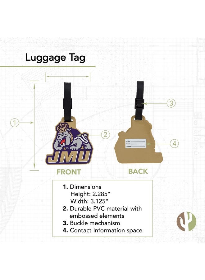 Desert Cactus Desert Cactus James Madison University Dukes JMU Luggage Tag Bag (PVC - Design A)  - Image 2